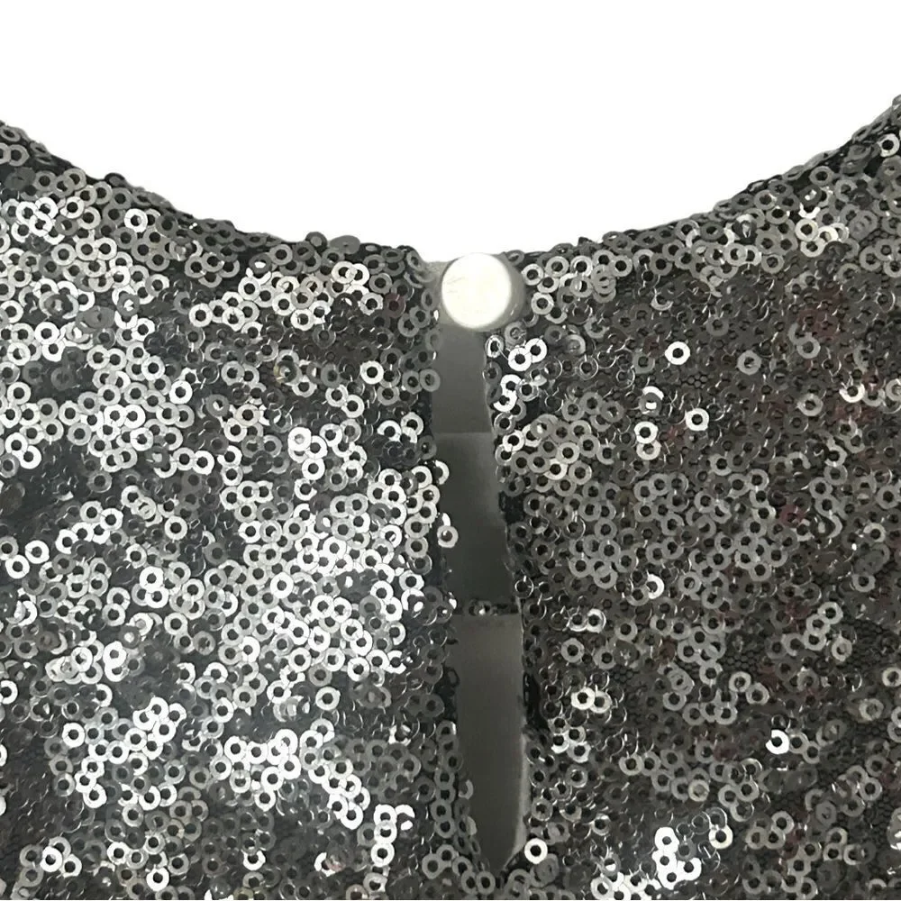 Ruby & Bloom Girl's Ombre Sequin Sheath Dress Black/ Grey Size Small 7/8